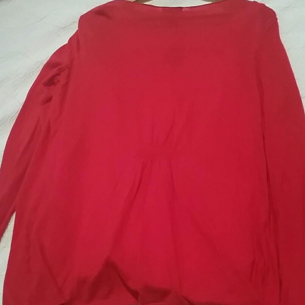 NWOT Long Ruffled Front Cardigan - Picture 3 of 4